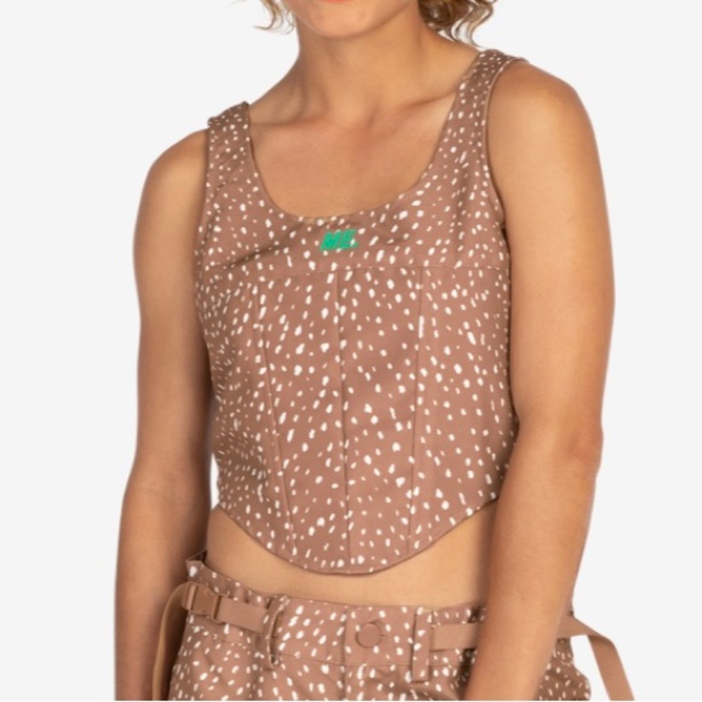 NWT Melody Ehsani Chambray Corset Top